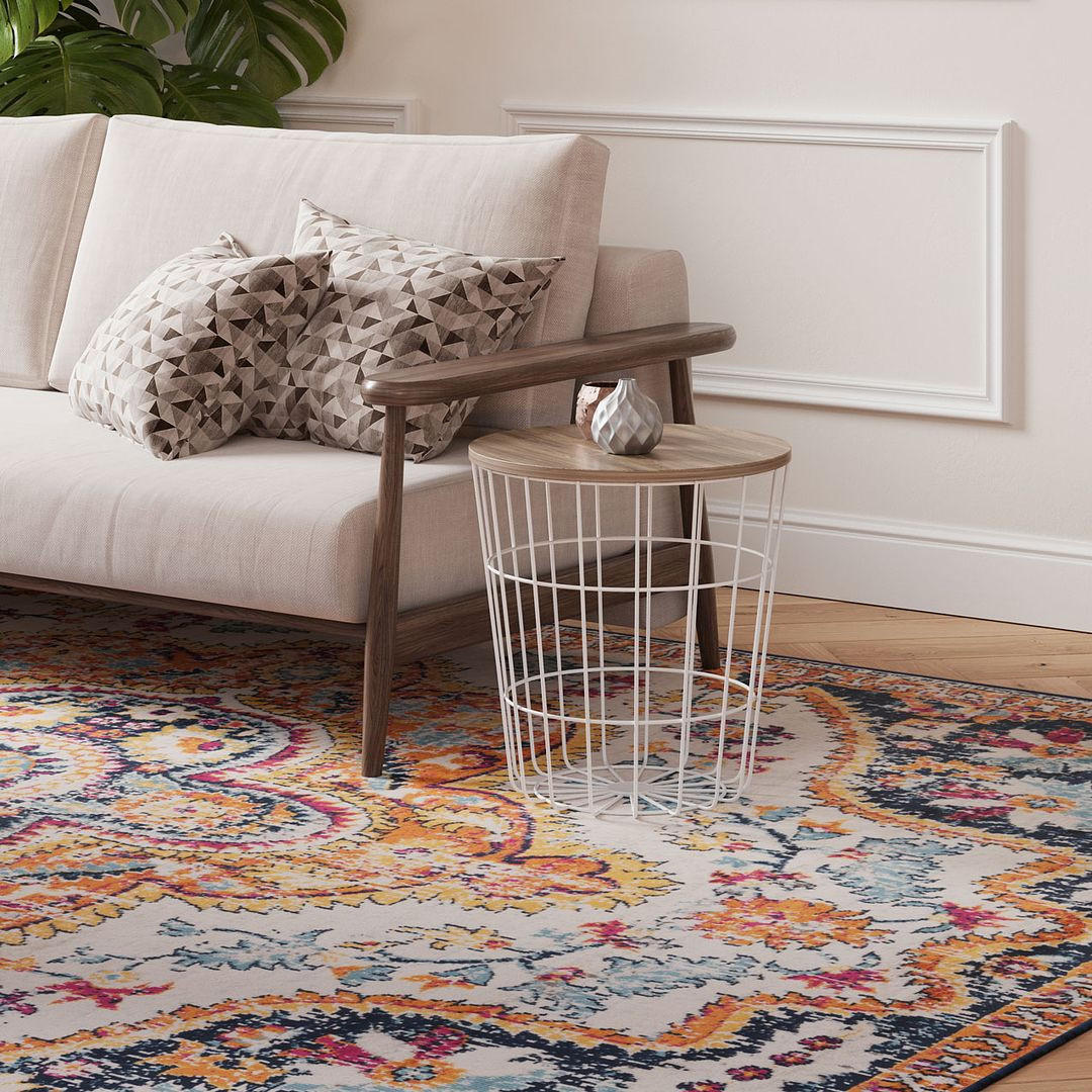 VINTAGE-TEPPICH Joyful Multi - Türkis, Textil (120/170cm) - Kukoon Rugs