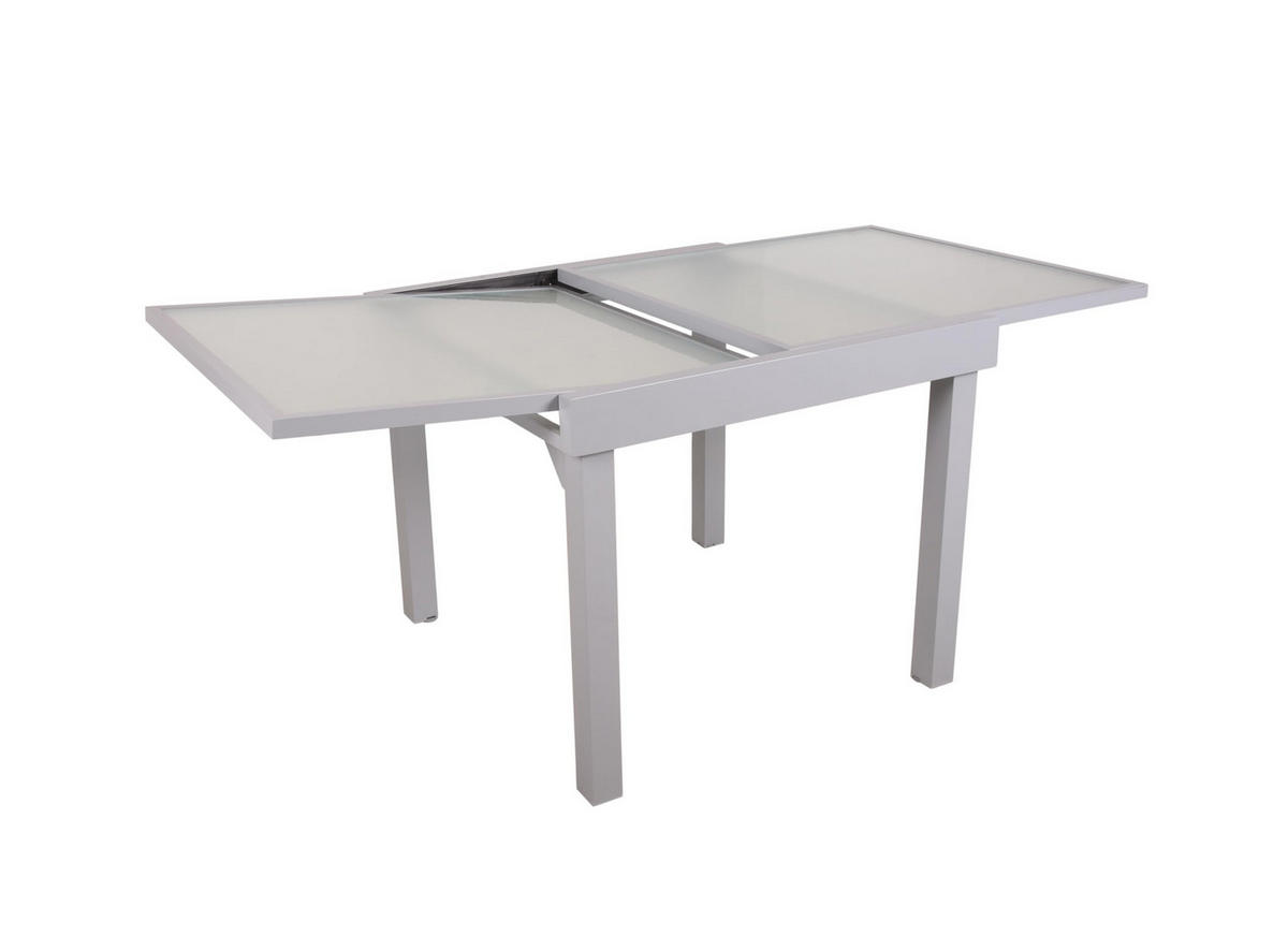 GARTENTISCH Adam 90 cm Ausziehtisch - Grau, Metall (90/90/75cm) - DELUKE