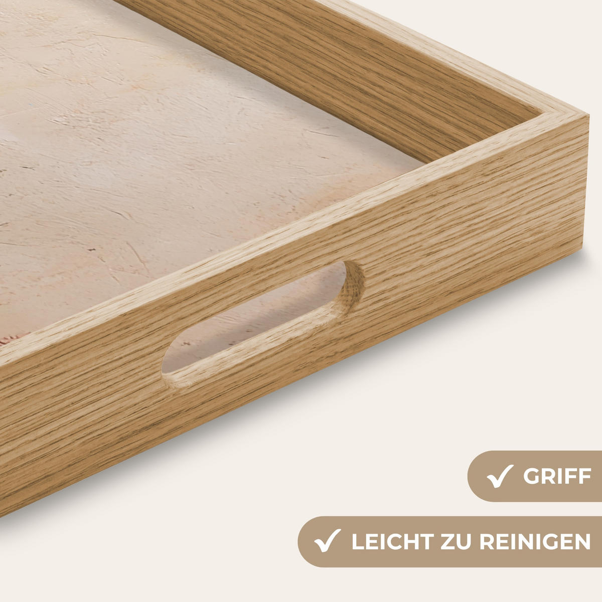 TABLETT - Wildblumen - Pinselstriche - Ruhig - 50x35 cm - Multicolor, Holz (50/5/5cm) - OnlyWow