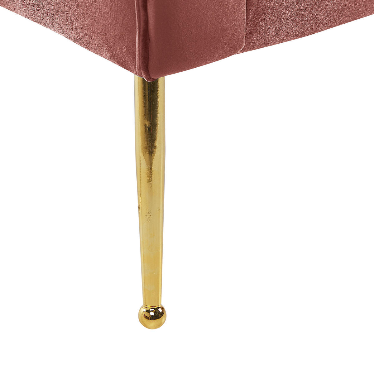 CHAISELONGUE Samtstoff rosa/gold Nantilly - Pink, Textil (175/76/70cm) - Beliani