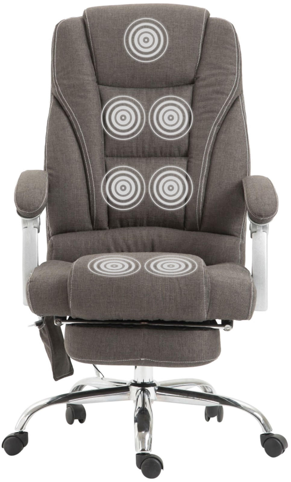CHEFSESSEL Stoff dunkelgrau - Chromfarben/Dunkelgrau, Textil/Metall (68/118/64cm) - CLP