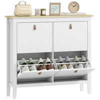 SCHUHSCHRANK DE-15027 4 Schubladen für 10-20 Paar Schuhe mit verstellbaren Böden Weiß - Weiß, Holzwerkstoff (105/95.5/24cm) - ComfortXL