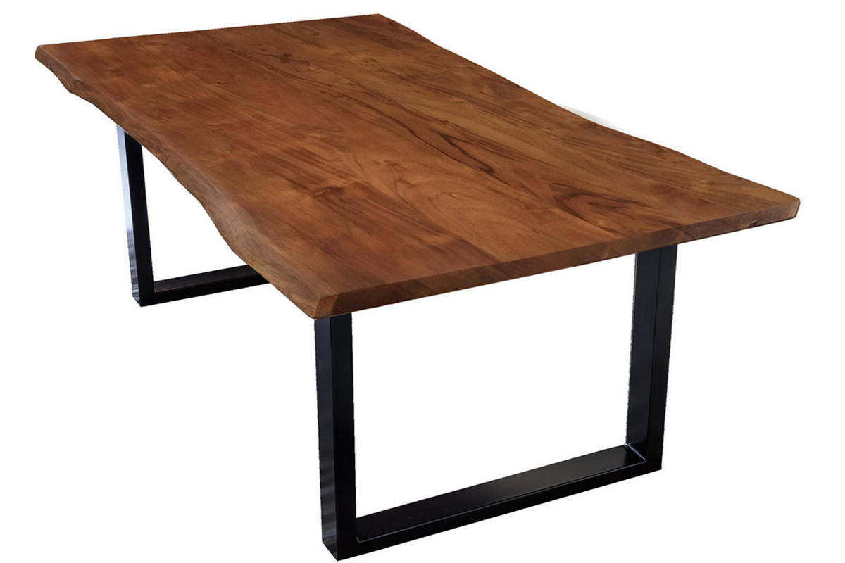 ESSTISCH TOPS&TABLES - Schwarz/Braun, Holz/Metall (80/120/77cm) - SAM