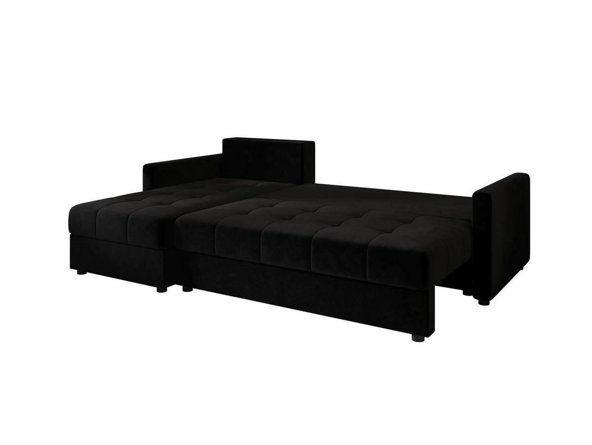 ECKSOFA MOS L BIS Itaka 15 Links mit Schlaffunktion - Schwarz, Textil (220/143cm) - Bedante