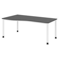 SCHREIBTISCH Serie-H 100/180/74 cm in Graphitfarben/Weiß - Graphitfarben/Weiß, Holzwerkstoff (100/180/74cm) - bümö