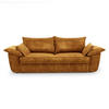 SOFA 3-Sitzer Samt Senf 232cm - Dunkelgelb, Textil (232/92/102cm) - Sia Home