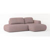 ECKSOFA NUVIRA R-S Rosa Geflochtener Stoff mit Schlaffunktion - Rosa, Holz (274/165cm) - MASSENO