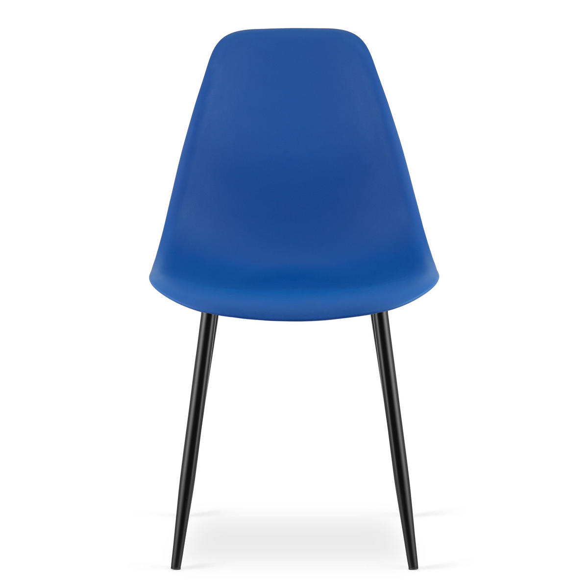 ESSZIMMERSTUHL 4-er Set KALEO blauer Sitz, schwarze Beine - Blau/Schwarz, Kunststoff (46/84/51cm) - Valora