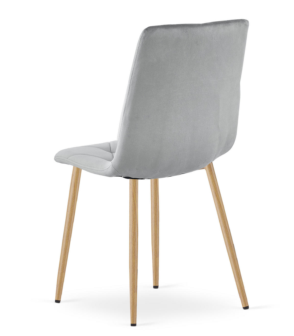 ESSZIMMERSTUHL 3-er Set TYRA hellgrauer Sitz, Beine in Holzfarbe - Eichefarben/Hellgrau, Textil (44.5/87/54.5cm) - Valora