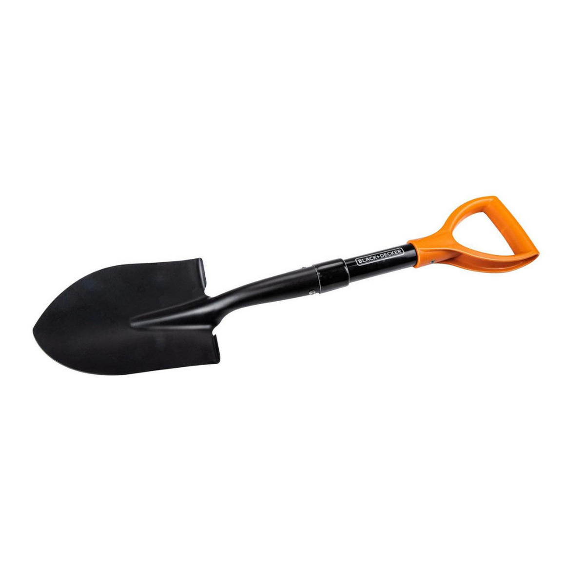 MINI SCHAUFEL 67 cm Schwarz Orange Kompakt Ergonomisch - Schwarz/Orange, Metall (15/67/6cm) - Black & Decker