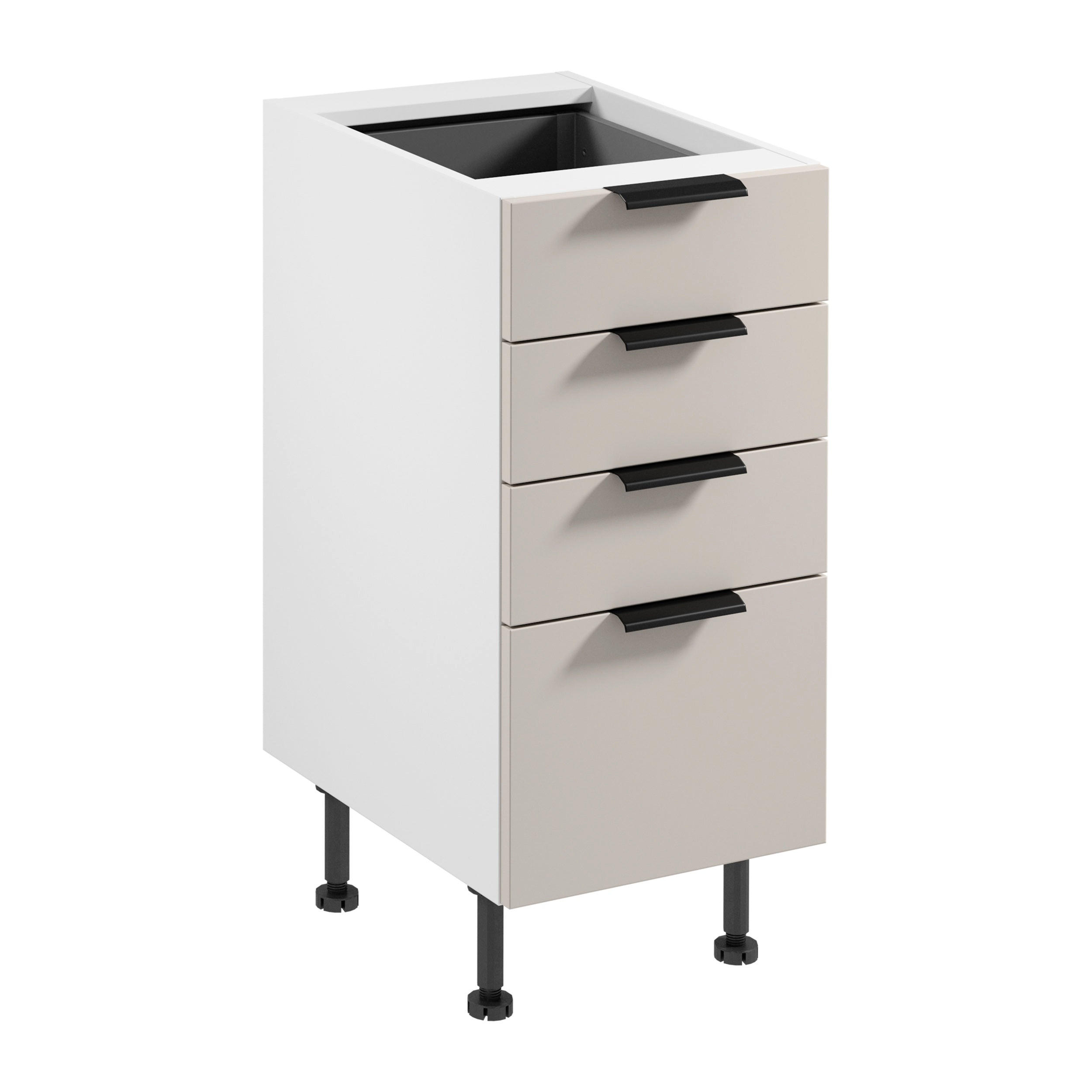 UNTERSCHRANK D40S4 AX – Sorento Weiß Beige – Weiß / Beige - Beige/Weiß, Holzwerkstoff (40/87/52cm) - ROYAL24_MARKT