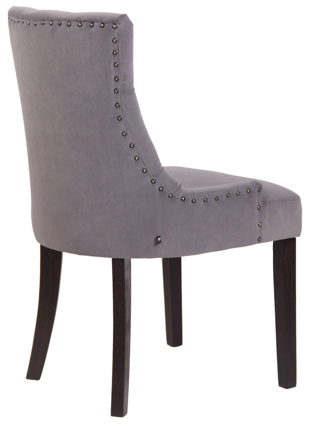WOHNZIMMERSTUHL 4er Set Samt grau - Grau, Holz/Textil (55/92/58cm) - CLP