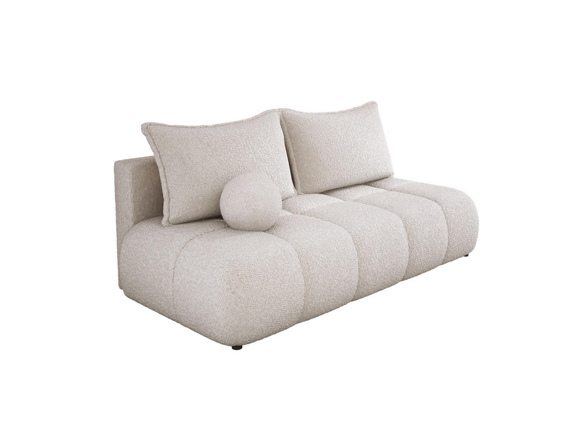 SOFA COCO MINI SCHLAFSOFA mit Bettfunktion, Anthology Stoffbezug, 2-Sitzer, freistehend, Größe: 205x105x97 cm, Cream - Creme, Holz/Textil (205/97/105cm) - DomoHome