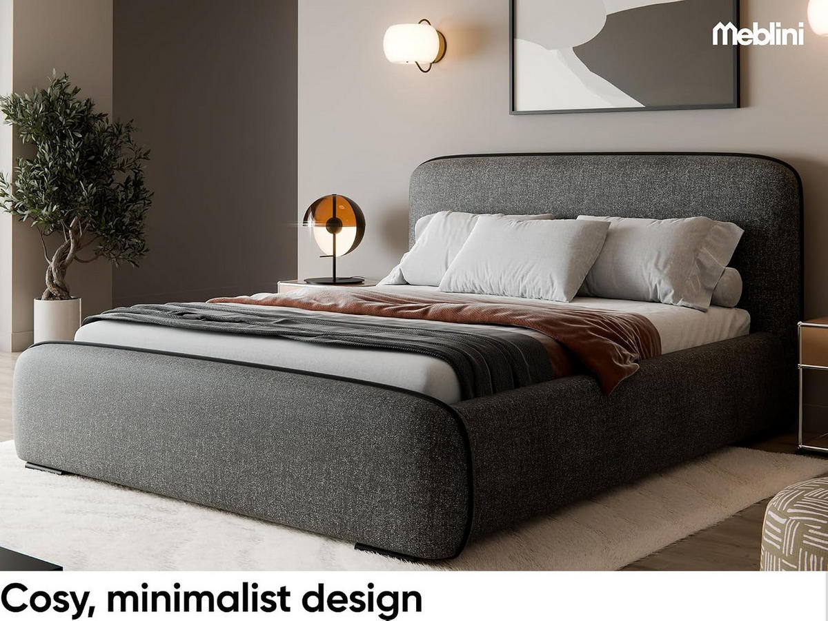 BETT BELLION - Schwarz, Holzwerkstoff (160/200cm) - Meblini