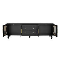 TV-BOARD Schwarz 175/38/55.5 cm - Schwarz, Holzwerkstoff (175/55.5/38cm) - PANGIVO