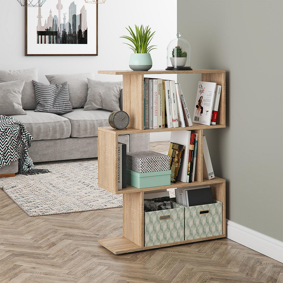 RAUMTEILER Levio Sonoma 70 x 97.4 cm - Sonoma Eiche, Holzwerkstoff (70/97.4/23.8cm) - Vicco