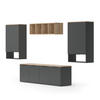 WOHNWAND Wido Anthrazit 5 Teile - Anthrazit/Sonoma Eiche, Holzwerkstoff (80/50/40cm) - Vicco