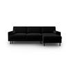 AUSKLAPPBARES-ECKSOFA rechts mit Container Scott aus Samt schwarz 5 Sitzplätze - Schwarz, Textil (142/212cm) - Micadoni
