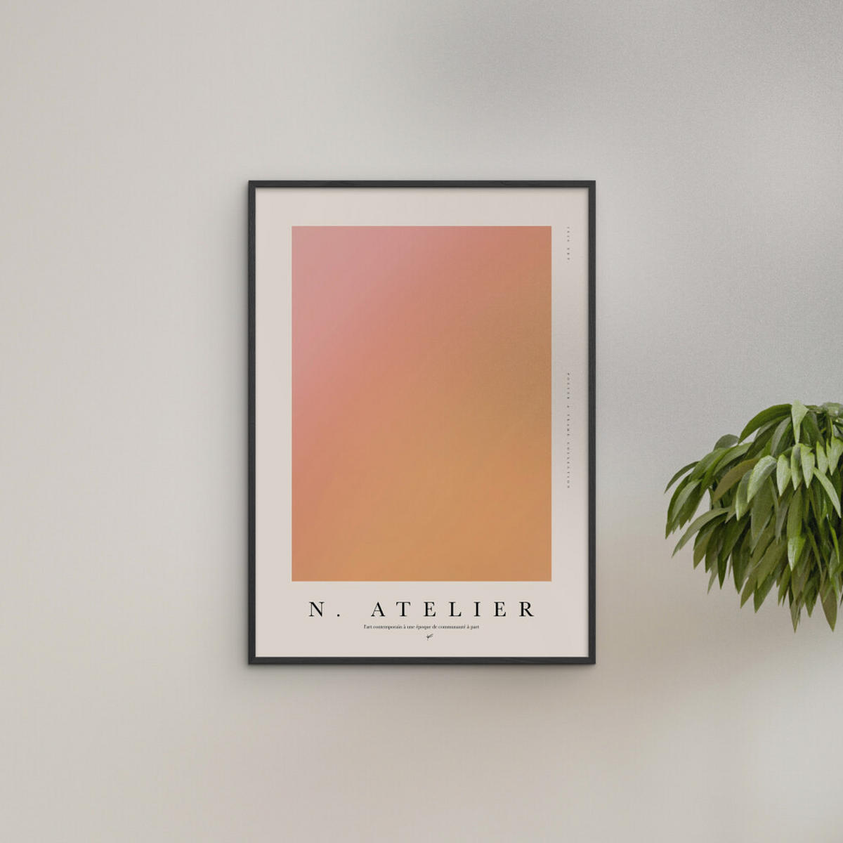 POSTER mit Rahmen Poster & Frame - Collection - N. Atelier | Poster & Frame 002 - Schwarz/Orange, Holz/Papier (50/70cm) - Poster&Frame