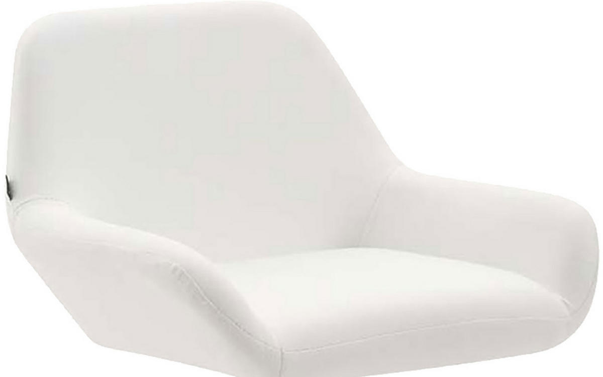 BARHOCKER 2er Set Prag Kunstleder weiß weiß - Weiß, Kunststoff/Metall (51/109/52cm) - TPFLiving