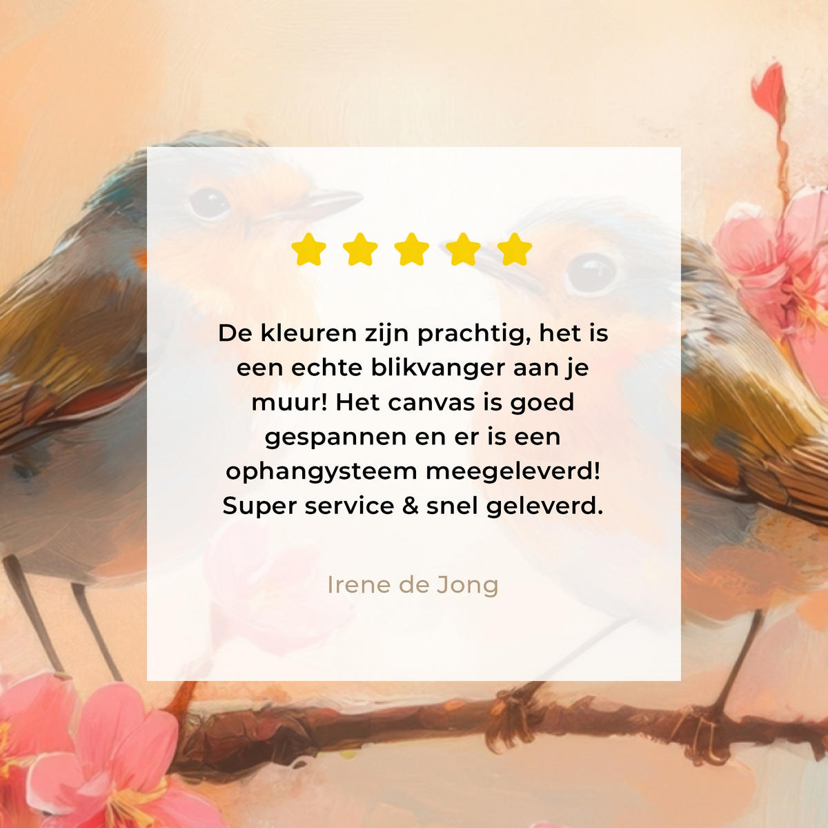 LEINWANDBILD Rotkehlchen - Zierpflanze - Blütenzweig Wandbild 40x30 cm - Hellrosa, Textil (40/30cm) - MuchoWow