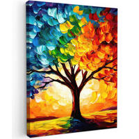 LEINWANDBILD - Baum - Kunst - Natur - Sonnenuntergang - 30x40 - Bilder - Multicolor, Textil (30/40cm) - MuchoWow