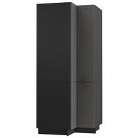ECKVORRATSSCHRANK Kvantum D24N/207 Schwarz / Graphit Matt - Graphitfarben/Schwarz, Holz/Holzwerkstoff (90/207/90cm) - Feldmann-Wohnen