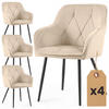 POLSTERSTUHL 4er Set, Metallbeine Beige, Schwarz 54,5/82,5/58 - Beige/Schwarz, Textil (55/83/58cm) - RAUMHIRSCH FURNITURE