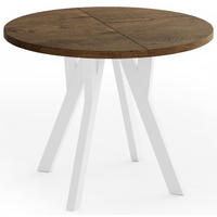 ESSTISCH Vero rund ausziehbar verlängerbar, Eiche Braun Rustikal 80-130/80/77 cm - Alteiche/Braun, Holz/Holzwerkstoff (80/130/76.5cm) - WFL GROUP