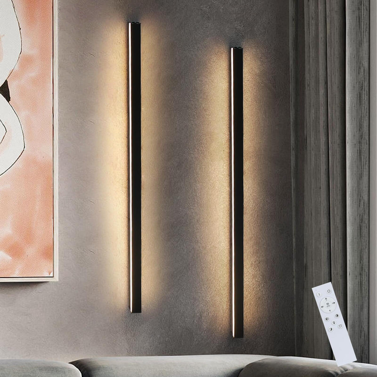 LED-DECKENLEUCHTE Macnamara(2er-set) 4/2.5/100cm - Schwarz, Metall (2.5/4/100cm) - Nettlife