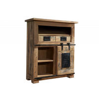 KOMMODE Mango 75x36x90 natur lackiert RAILWAY #152 - Braun, Holz (75/90/36cm) - Massivmoebel24