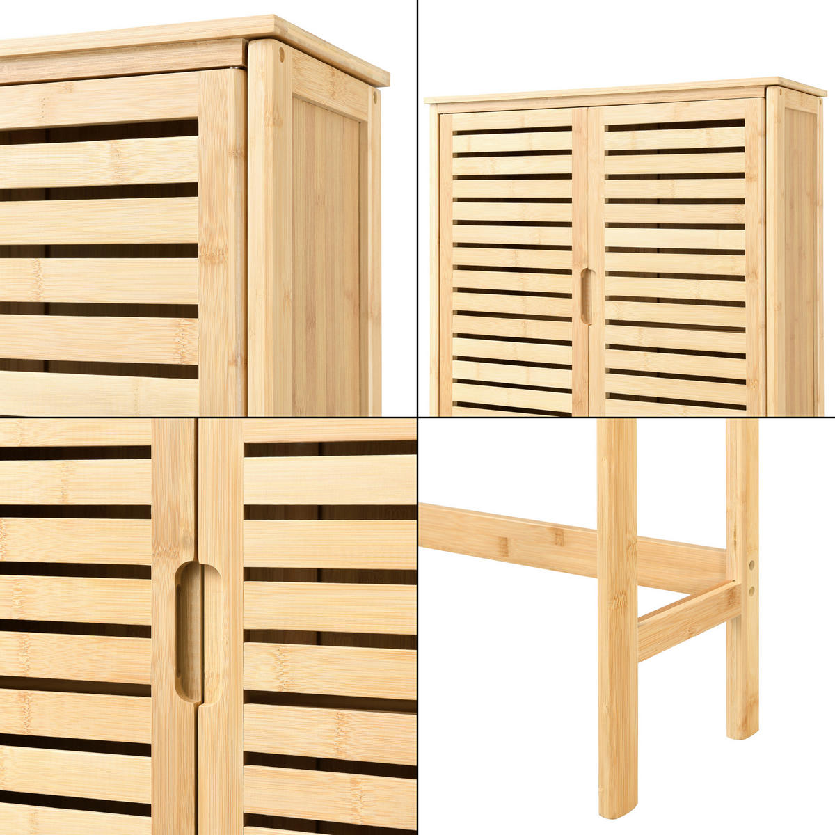 TOILETTENSCHRANK Geta - Naturfarben, Holz (66/170/23cm) - [en.casa]