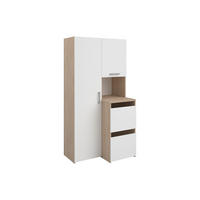 BADSCHRANK - 92.5 cmcm x 66.8 cmcm - Holz, Platte - Naturfarben Hell, Weiß - ERKANO - Naturfarben/Weiß, Holz (92.5/184.4/66.8cm) - Vente-Unique