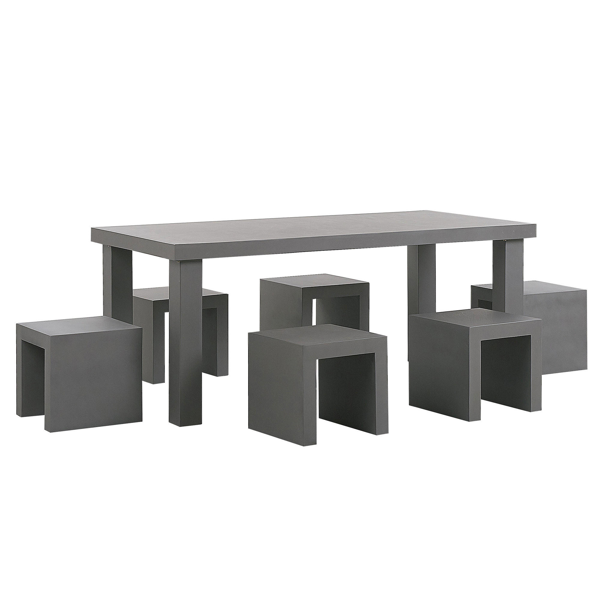GARTENMÖBEL SET 6-Sitzer Beton grau Taranto - Grau, Stein - Beliani