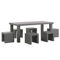 GARTENMÖBEL SET 6-Sitzer Beton grau Taranto - Grau, Stein - Beliani