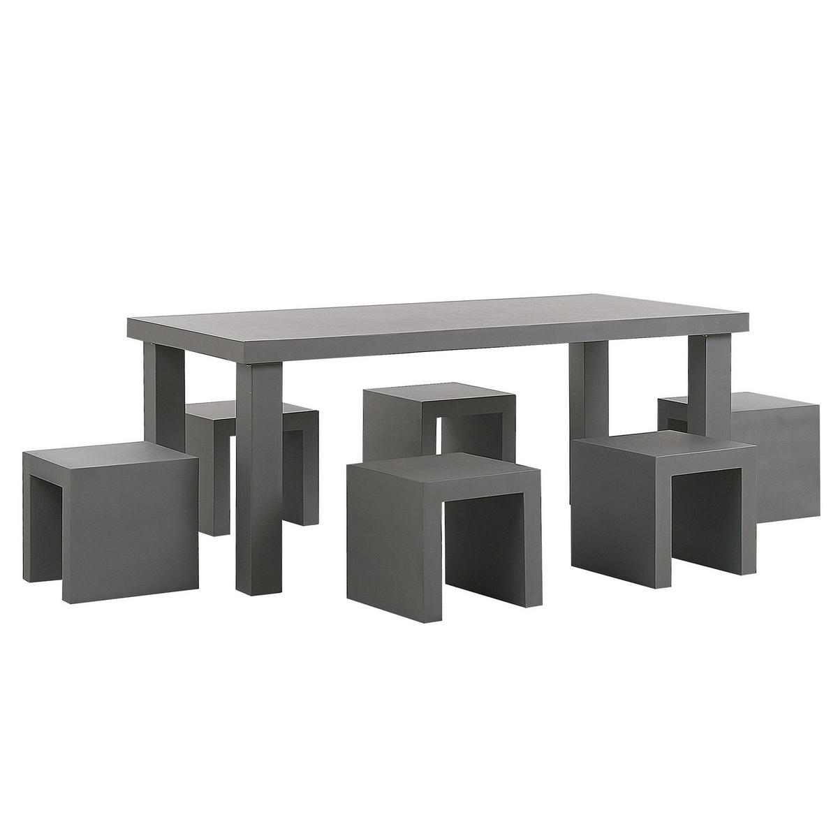 GARTENMÖBEL SET 6-Sitzer Beton grau Taranto - Grau, Stein - Beliani