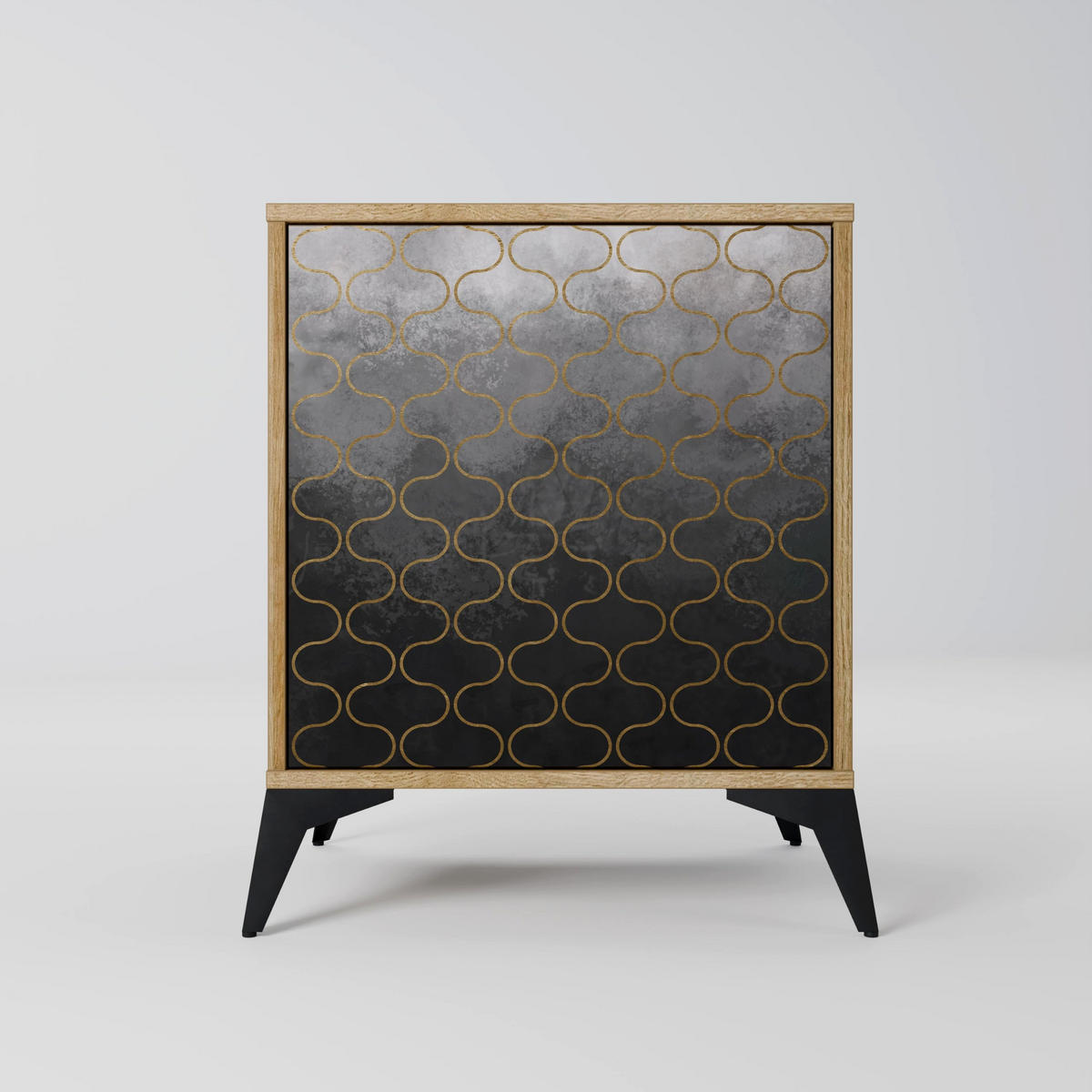 SIDEBOARD TESSELATED GRAYISH, Eichefarben, 57,5x42x57,5 cm, Ohne Füße - Eichefarben/Multicolor, Holzwerkstoff (57.5/57.5/42cm) - SpaceRebels