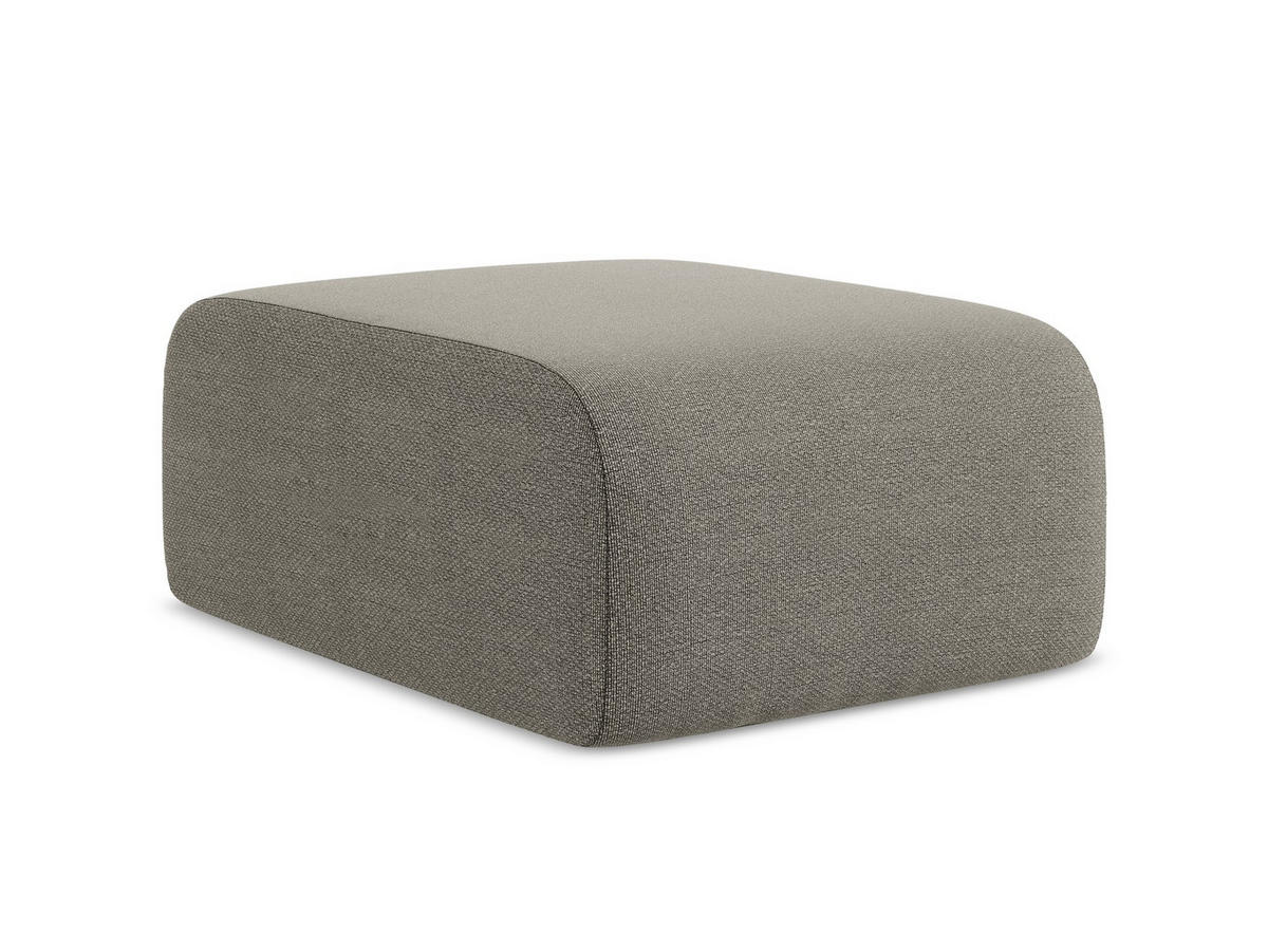 POUF Bouclé Stoff Grau - Schwarz/Grau, Holzwerkstoff/Kunststoff (72/42/94cm) - Makamii