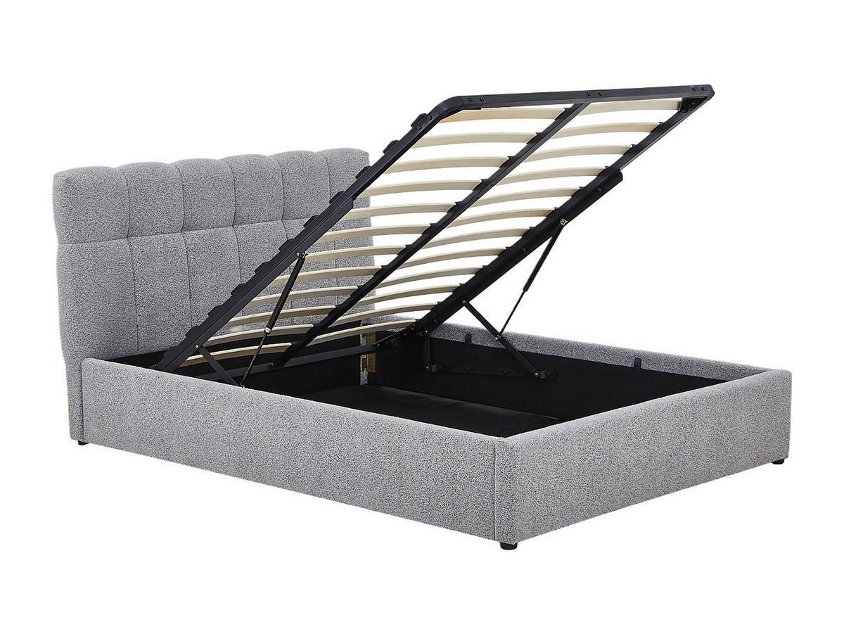 BETT mit Bettkasten - 2 Personen - stoff - grau Maziri - Grau, Textil (160/200cm) - Vente-Unique