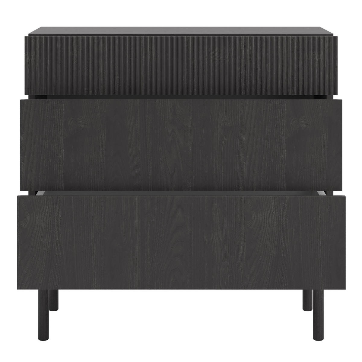 KOMMODE Nolie Holzoptik Esche Schwarz 90 cm - Schwarz, Holz/Holzwerkstoff (90/90.6/38cm) - Selsey
