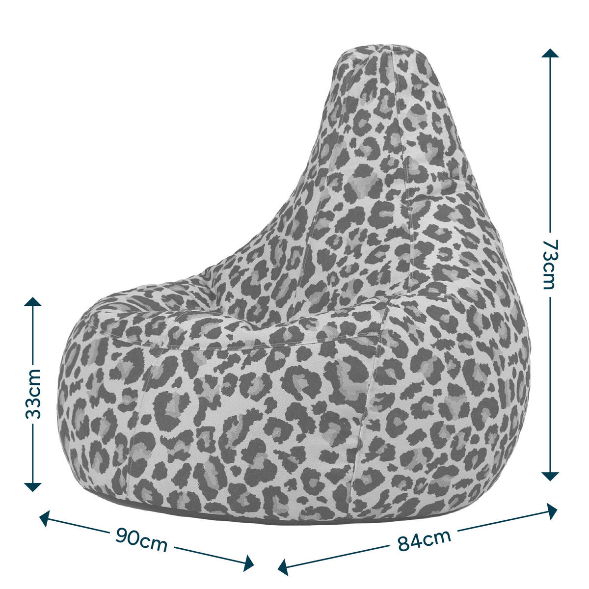 SITZSACK Liegesessel Dalton Leopard - Multicolor, Textil (90/73/84cm) - icon