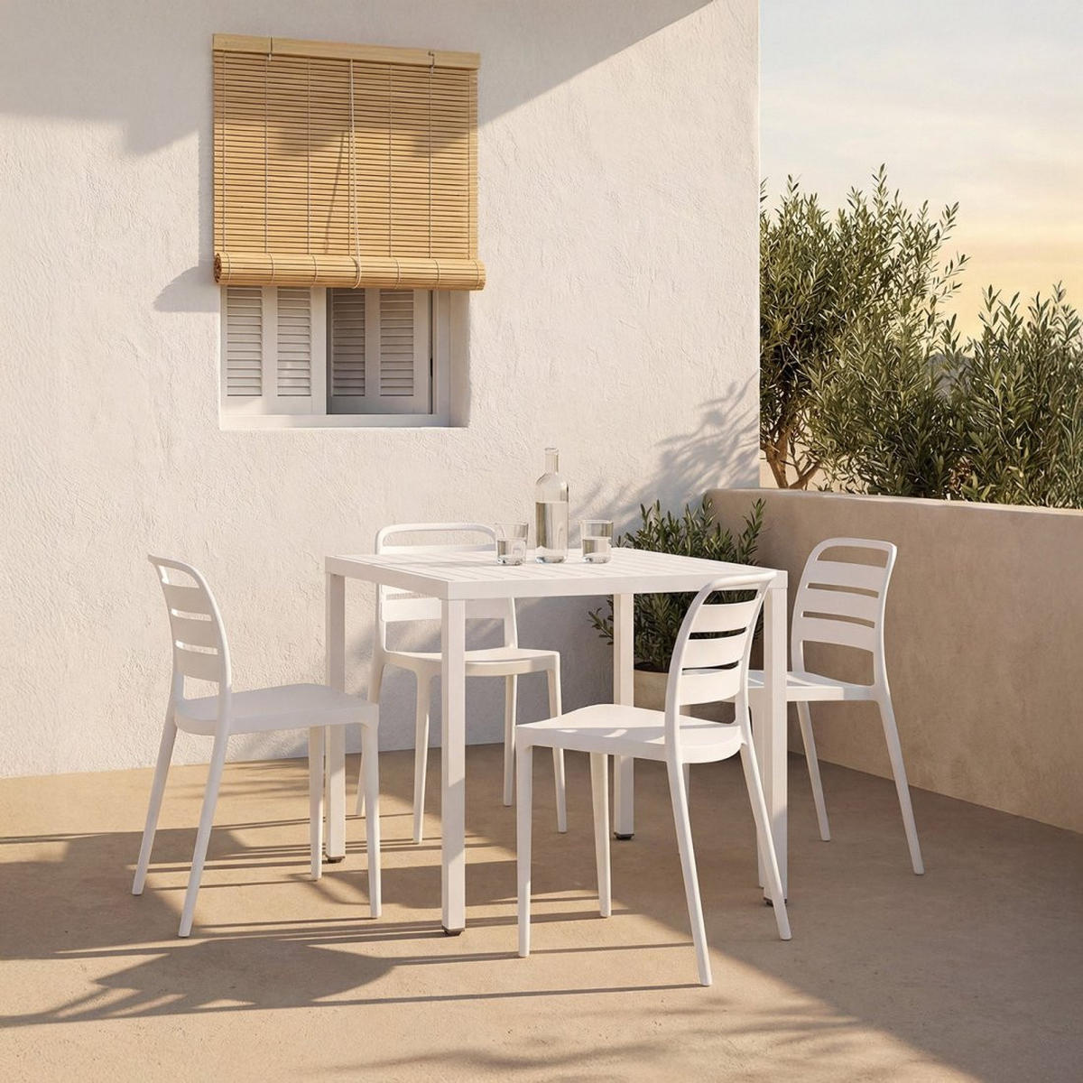 ESSTISCH Jastorf Weiß 84 cm x 76 cm - Weiß, Kunststoff (84/84/76cm) - Klast Home