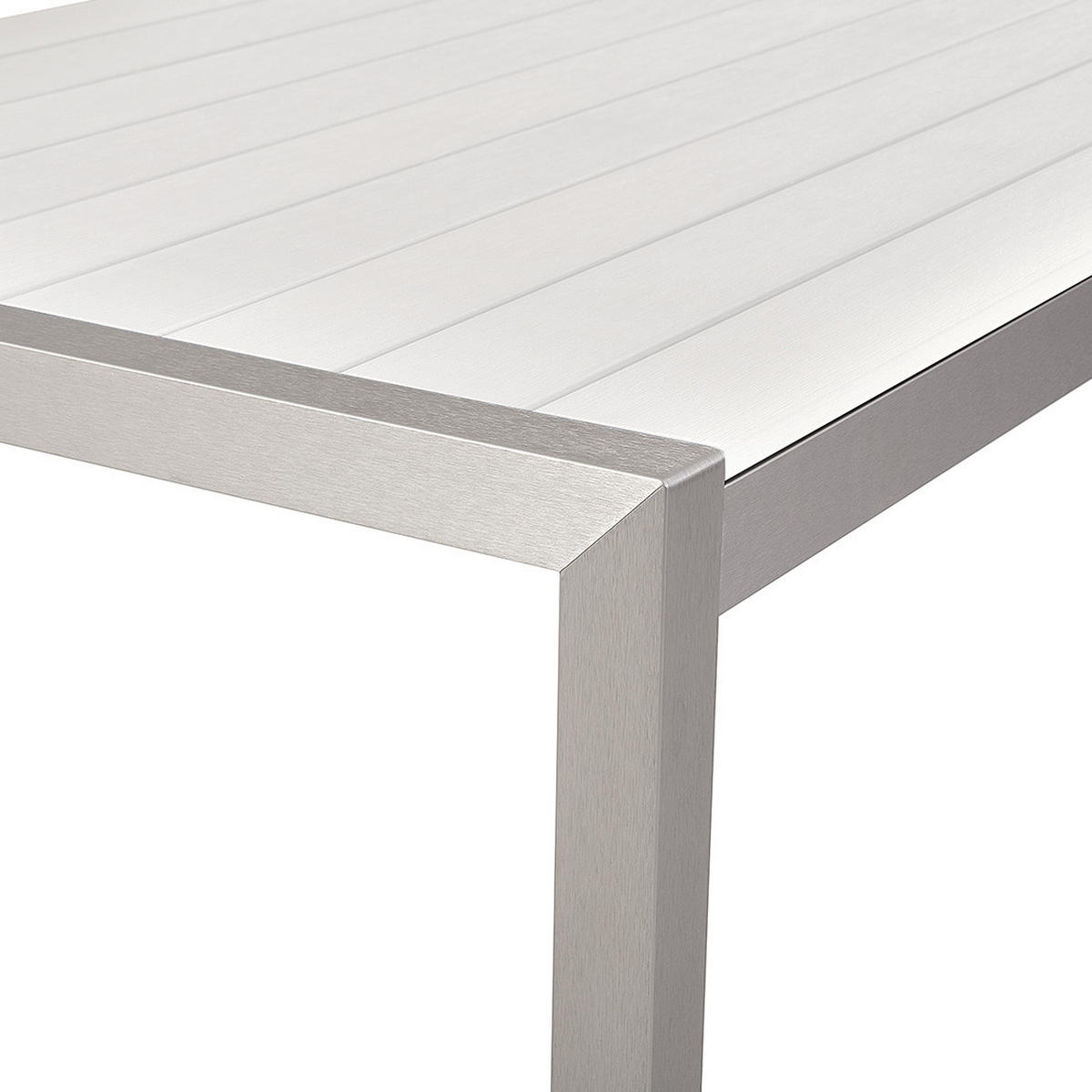 GARTENTISCH Aluminium weiß 180/90 cm Vernio - Weiß, Metall (180/90/76cm) - Beliani