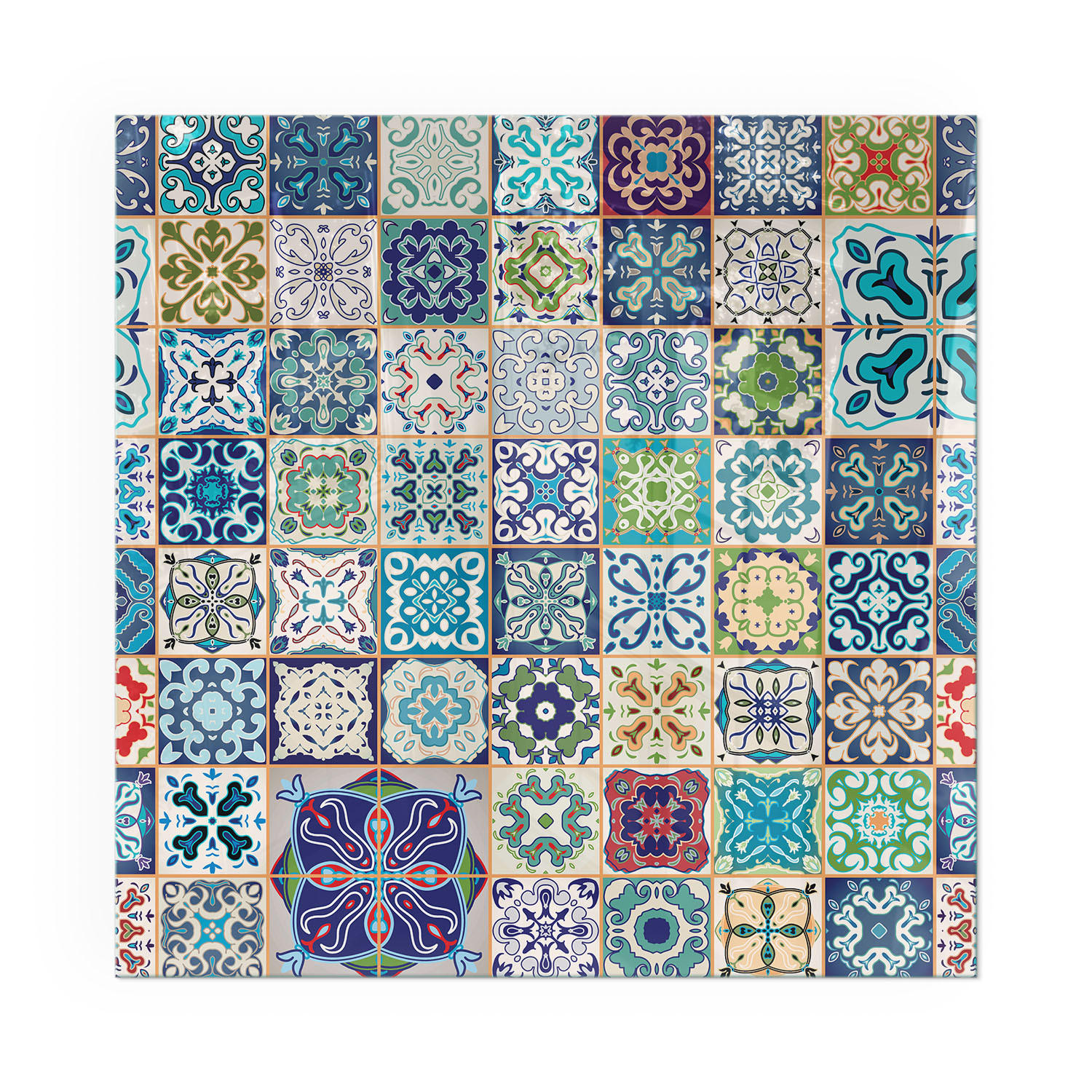 GLASPLATTE für Kamin 50x50 cm - Blau, Glas (50/50/0.4cm) - TULUP