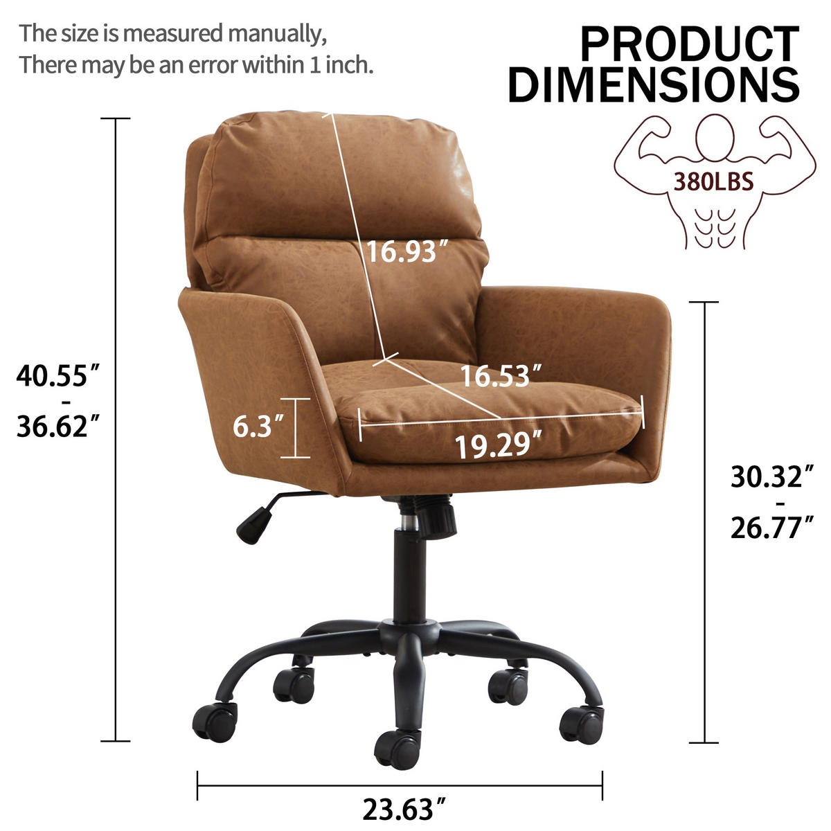 BÜROSTUHL Braun 71,58/60,50/102,00 cm - Braun, Metall (71.58/102/60.5cm) - PANGIVO
