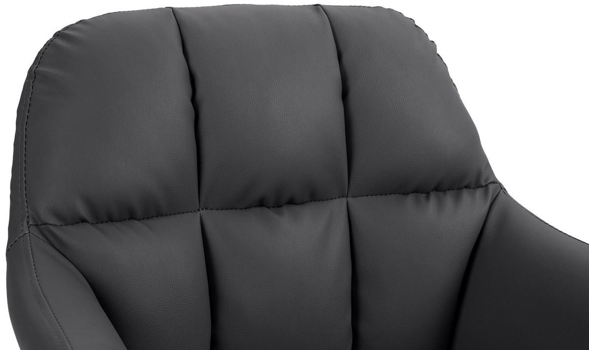 BARHOCKER Lederlook schwarz - Chromfarben/Schwarz, Textil (57/97/59cm) - CLP