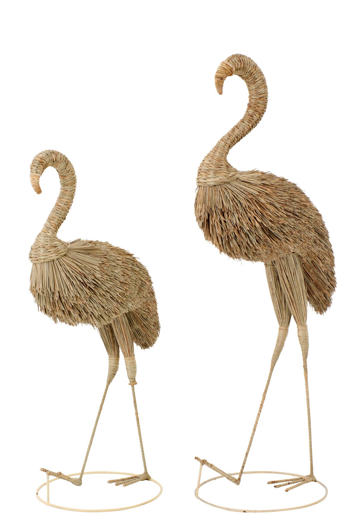 FIGUR FLAMINGO - Naturfarben, Naturmaterialien (40/138/45cm) - J-Line