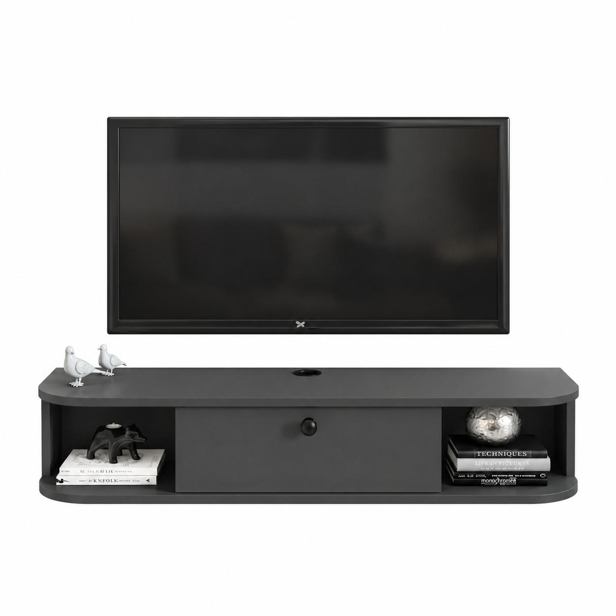 TV-ELEMENT Ibarra 120 cm Anthrazit - Grau, Holzwerkstoff (120/23.4/29.6cm) - Decorotika