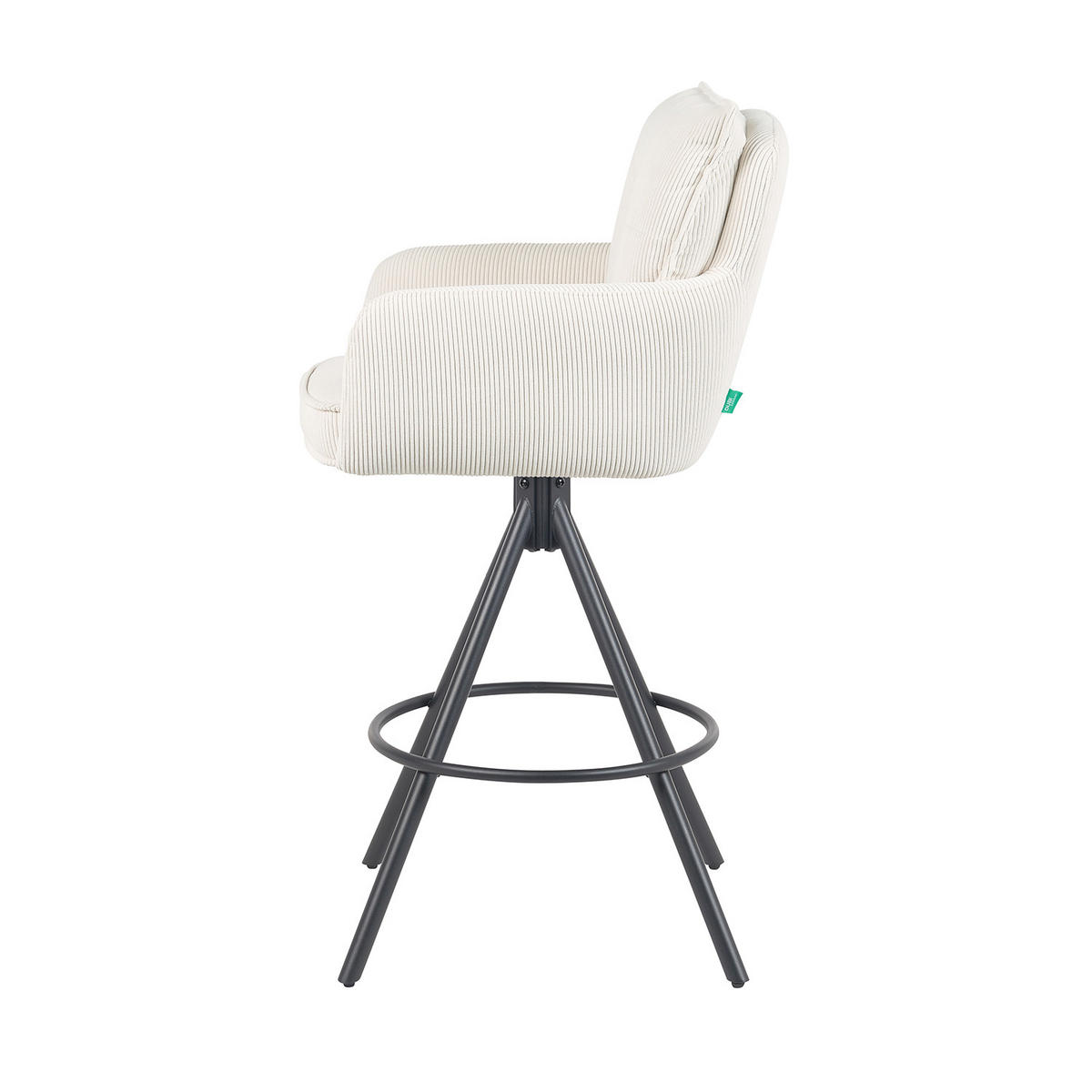 BARHOCKER Nila 2er-Set - Creme/Schwarz, Textil/Metall (55/102/58cm) - DUBI Möbel