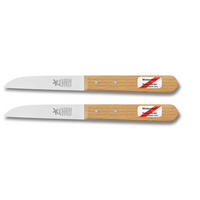 MÜHLENMESSER Rostfähiges Holz 92 mm - 2 Stücke - Braun, Metall (19cm)